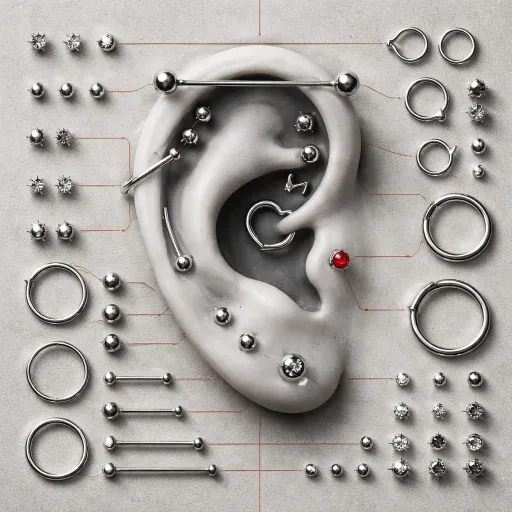 Tipos de piercing na orelha: mapa do lóbulo ao conch interno com dor, cicatrização e quando cada um vale a pena