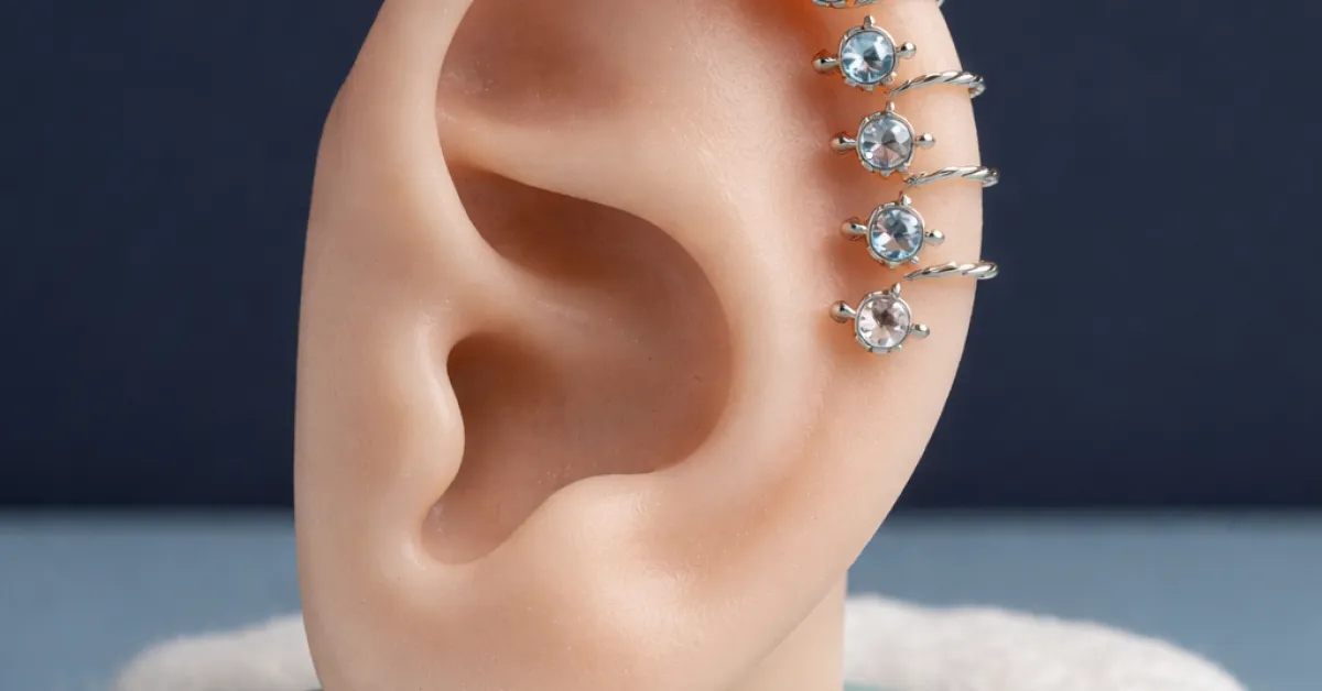 Stacked piercings: a repetição calculada que transforma uma cartilagem simples em composição arquitetônica